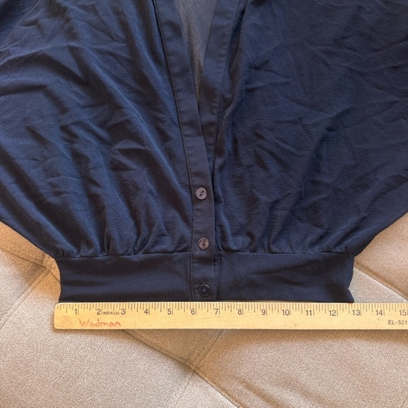 FUZZI by Jean Paul Gaultier Mesh Dress Long Sleeve MIDI Maxi Navy Blue SET sz S - Picture 12 of 16